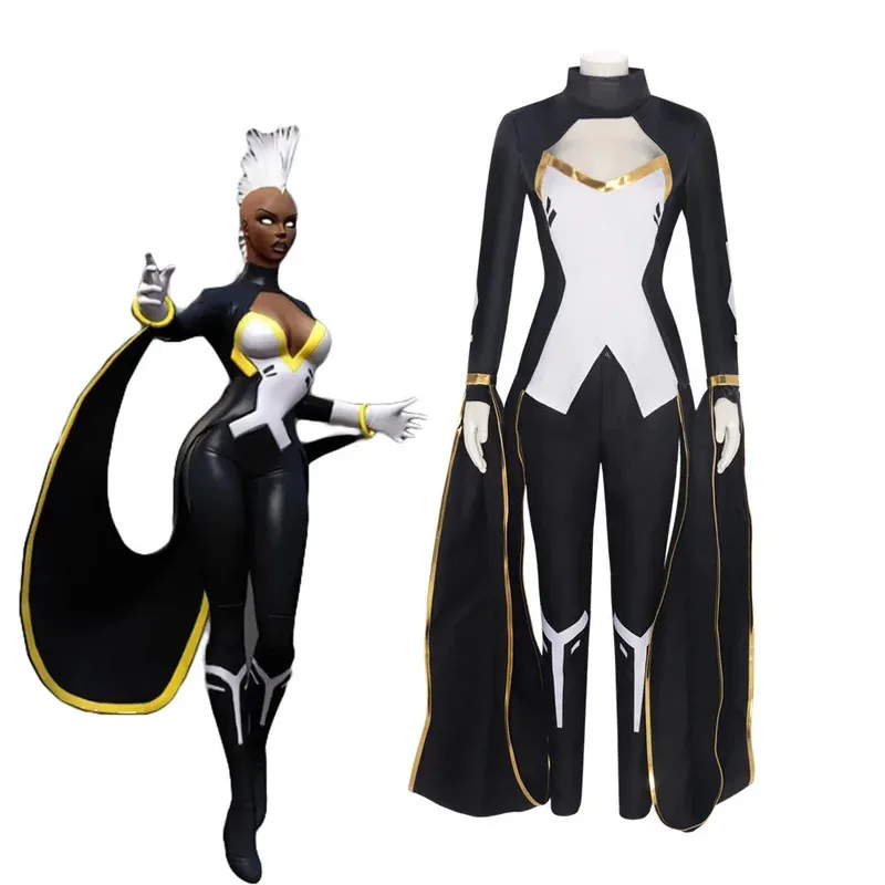 

Movie X-Force Storm Cosplay Uncanny Black Uniform Costume Women Men Christmas Halloween High Quality Set In stock Top+pants