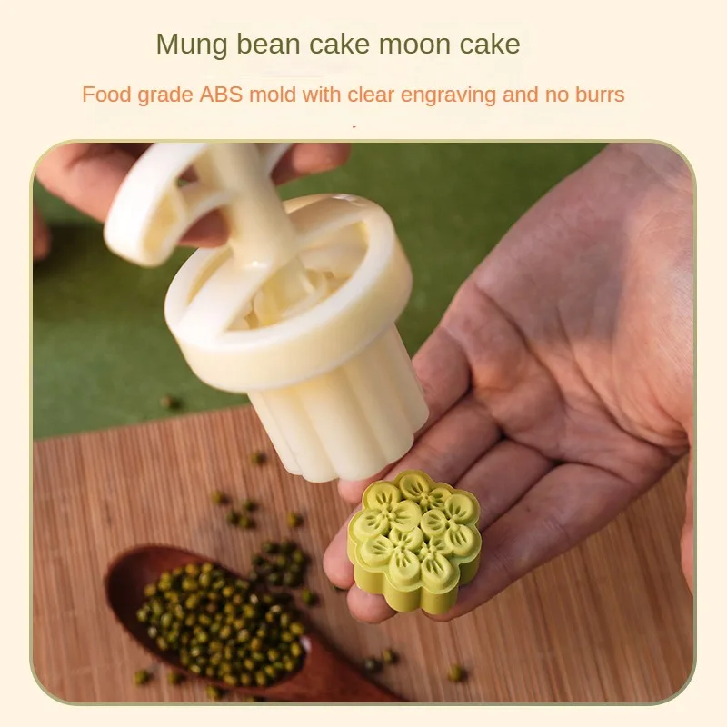 New mini mung bean cake mold month osmanthus 30g frosted moon cake mold pastry hand-pressed household.