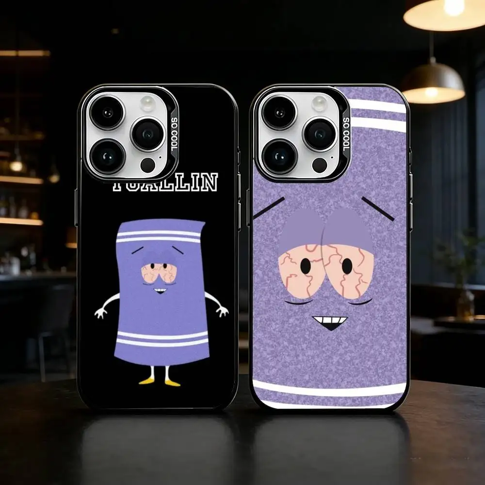 S-South Park T-Towelie Phone Case For iPhone 17 16 15 14 13 12 11 Pro Max Plus Silver Matte Black Cover