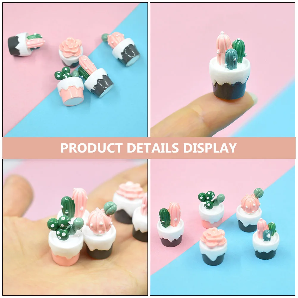 

10pcs Fridge Stickers Diy Bonsai Resin Decorative Refrigerator Magnets Imitated Succulent Cactus Accessories Creative Diy