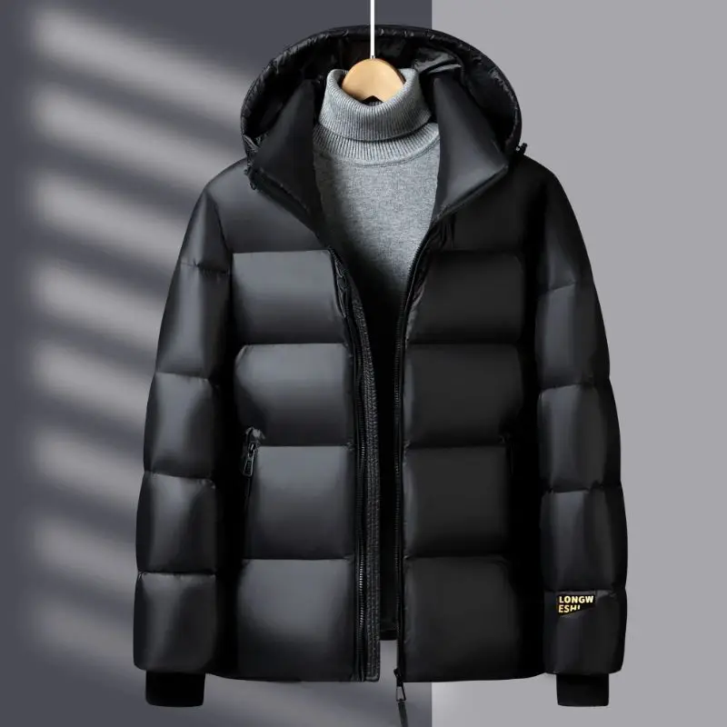 

Down Jacket Men Winter Waterproof Goose Jacket Men Luxury Brand Hooded Feather Goose Coat Women Black Puffer Jacket Man 2023 New