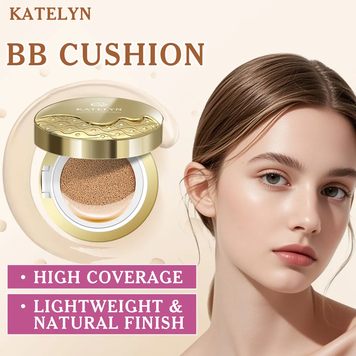 Women's Natural BB Cream Cushion Long-Lasting Moisturizing Healthy Glowing Skin Care Beauty Product