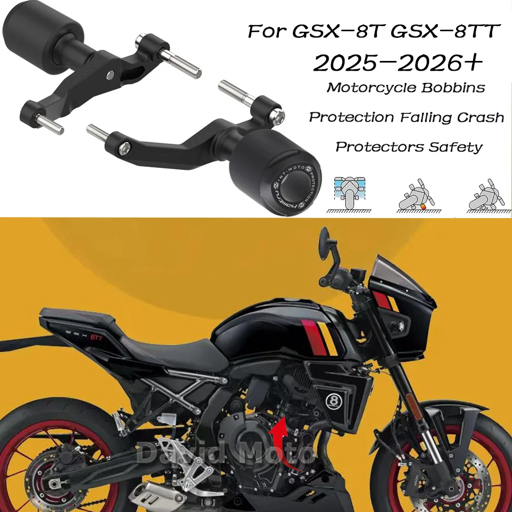For GSX-8T GSX-8TT 2025- GSX 8T Falling Protection Motorcycle Engine Frame Slider Anti Crash Pad Fairing Guard Protector
