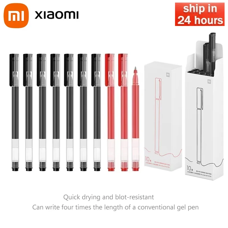 

Гелевая ручка Mijia Xiaomi, супер прочная ручка для вывески, черная, набор из 10 предметов, гладкая швейцарская сменная ручка Mikuni для письма, офисная ручка для подписи 0,5 мм