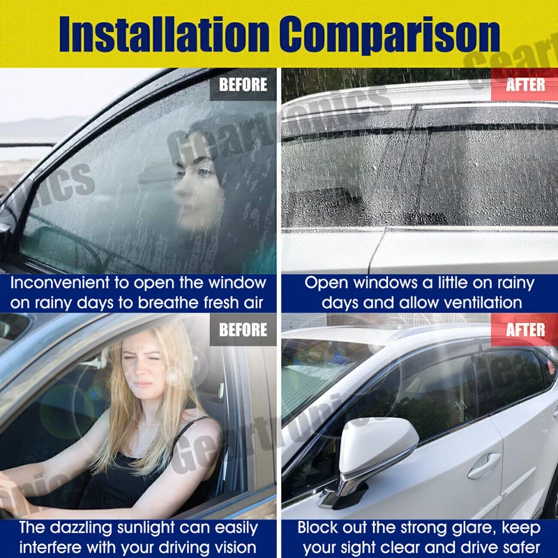 Picture 6: For 2014-2018 Mazda 3 Axela JDM 3D Wavy Mugen Style Window Visors Rain Guards