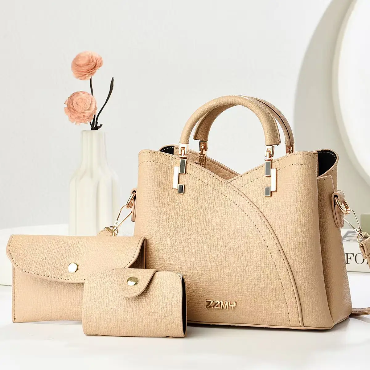 

Fashionable Tote Bag Set 3-piece Set, Classic and Versatile Women's Handbag, High-end Leather Shoulder Crossbody Bag, Lightweigh