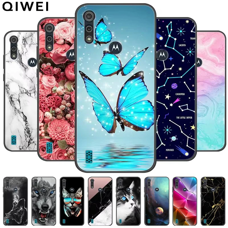 Phone Case for Motorola Moto E6i / E6s 2020 Shockproof Soft silicone TPU Back Cover for Moto E6s 2020 e 6S 6i Cases Marble Print