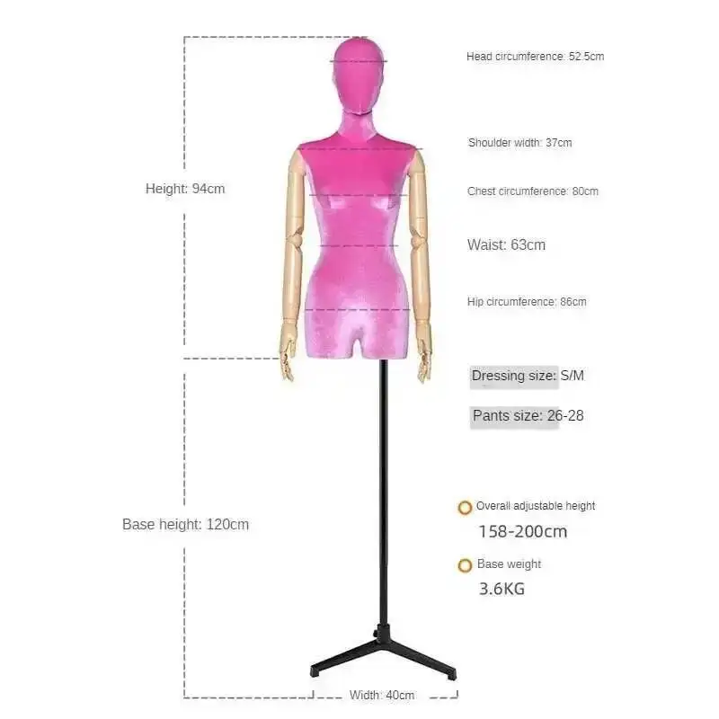 

Women's Clothing Store High-end Mannequin Colorful Cloth Cover Female Half-length Mannequin for Window Clothing Display Rack