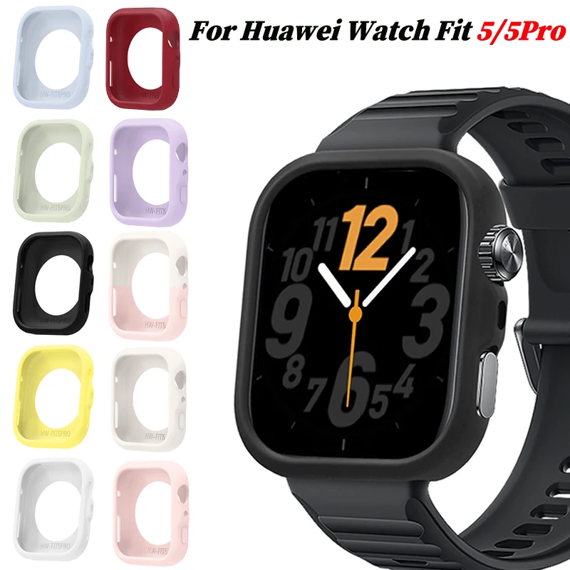 Silicone Case For Huawei Watch Fit 5Pro Accessories Soft Shockproof Protective Bumper Frame Shell For Huawei Fit 5 5Pro Cover