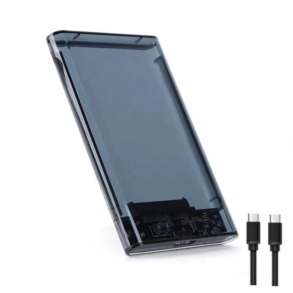Przezroczysta obudowa dysku twardego Obudowa dysku twardego 2,5 SSD SATA na USB 3.0 Type-C 3.1 Adapter Zewnętrzna obudowa dysku twardego