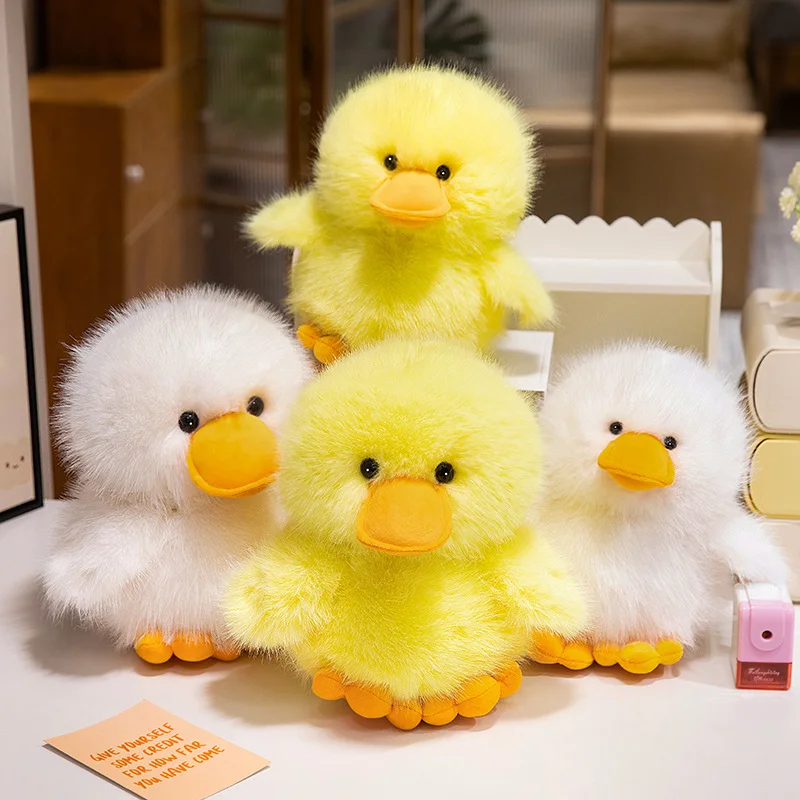 

25/30cm Long Plush White/Yellow Duck Plush Toy Stuffed Cartoon Animal Fatty Plushie Birthday Present