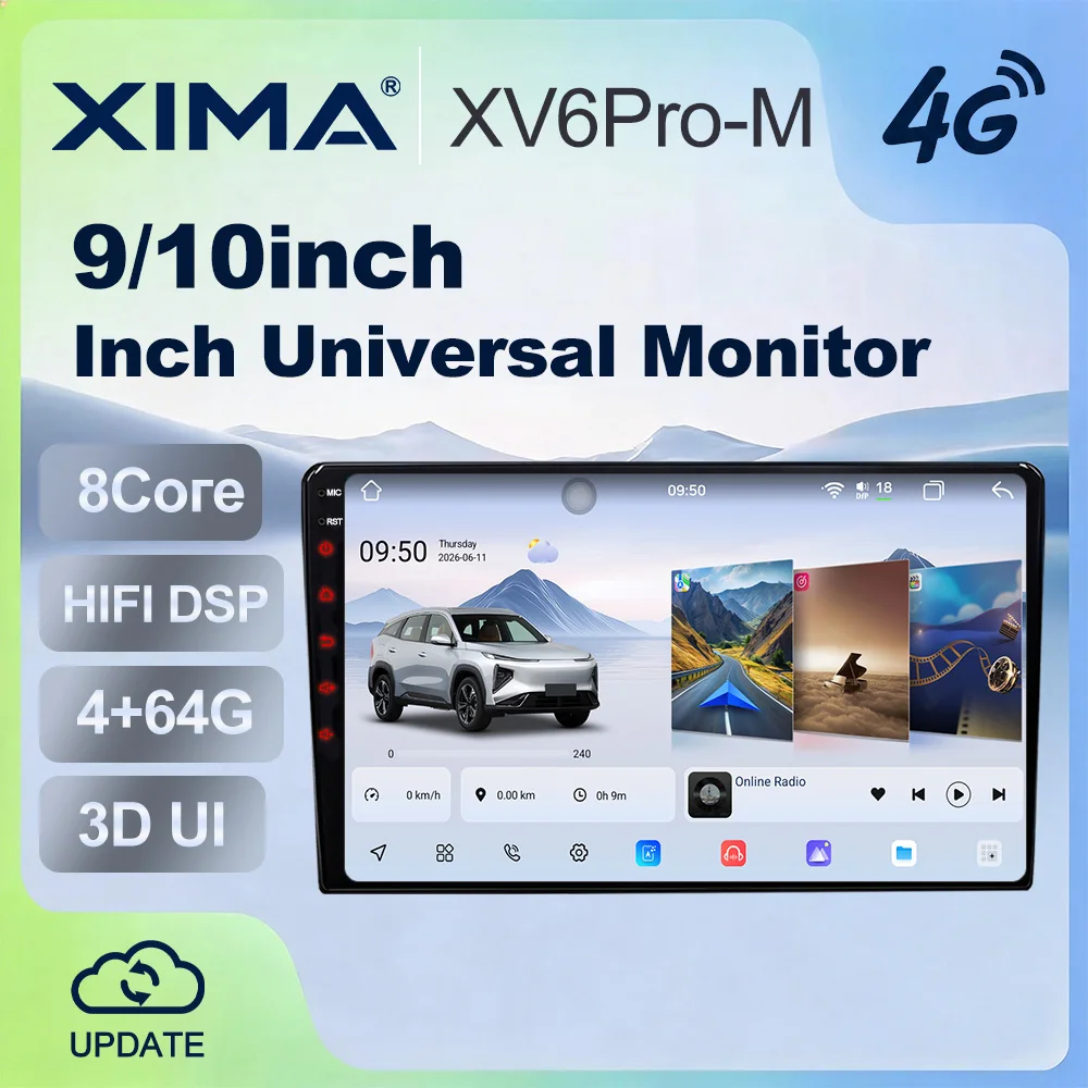 XV6Plus XV6Pro UIS7865 9/10 Inch Universal Wireless Carplay Android Auto Car Radio Multimedia Video Navigation GPS Player 2din
