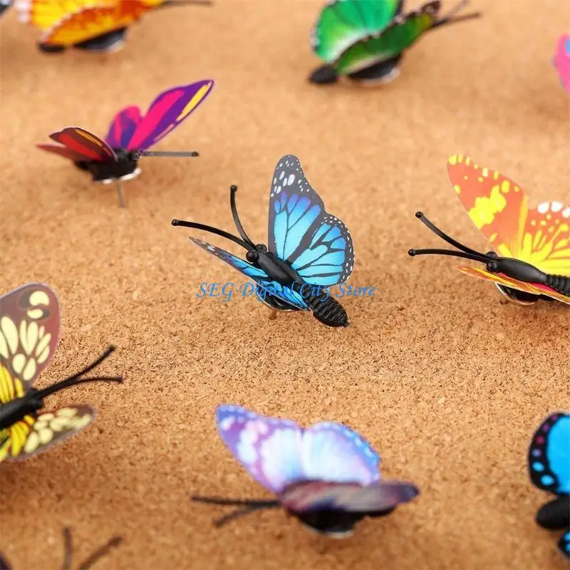 Kép 5: U75B 40 pcs butterfly-like Fém pushpins beállítása Dolgozat foto Feljegyzés Akta pushpins