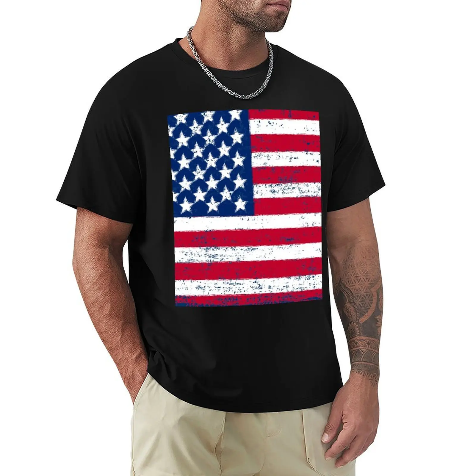 

American Flag - USA Vintage Retro Style T-Shirt Funny t-shirt cute clothes black t shirts for men