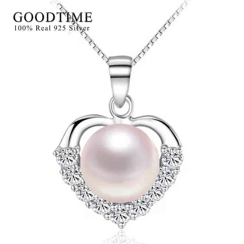 

Модное ожерелье из чистого серебра 925 пробы, подвеска из пресноводного жемчуга, ювелирные изделия для женщин, подарок на День святого Валентина, Рождественский подарок