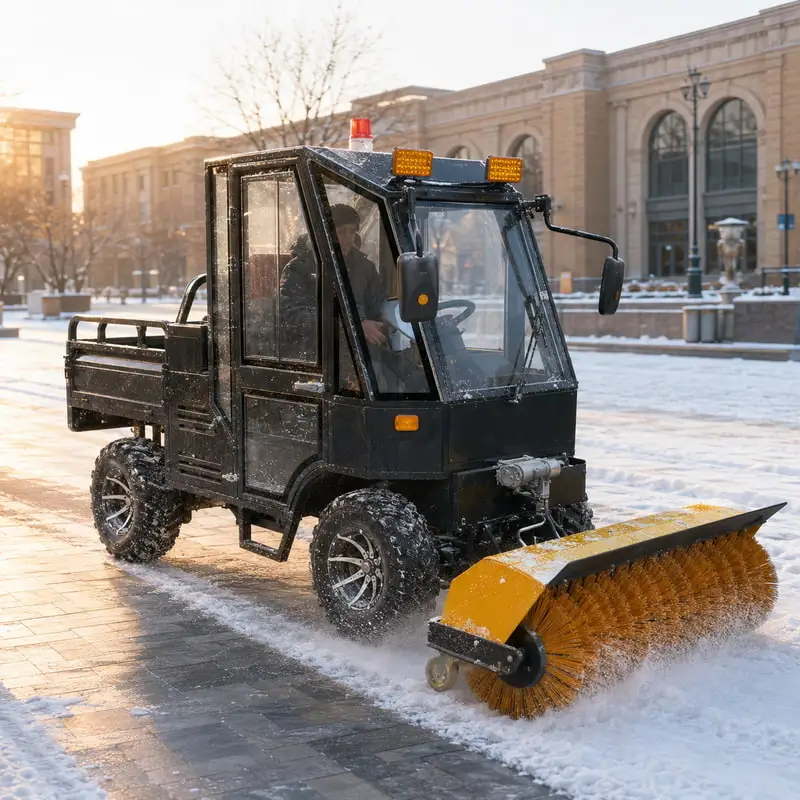 Snow Plow Machine Built for Outdoor Winter Cleaning Customized Commercial Ride on Snow Sweeper for Commercial Plazas