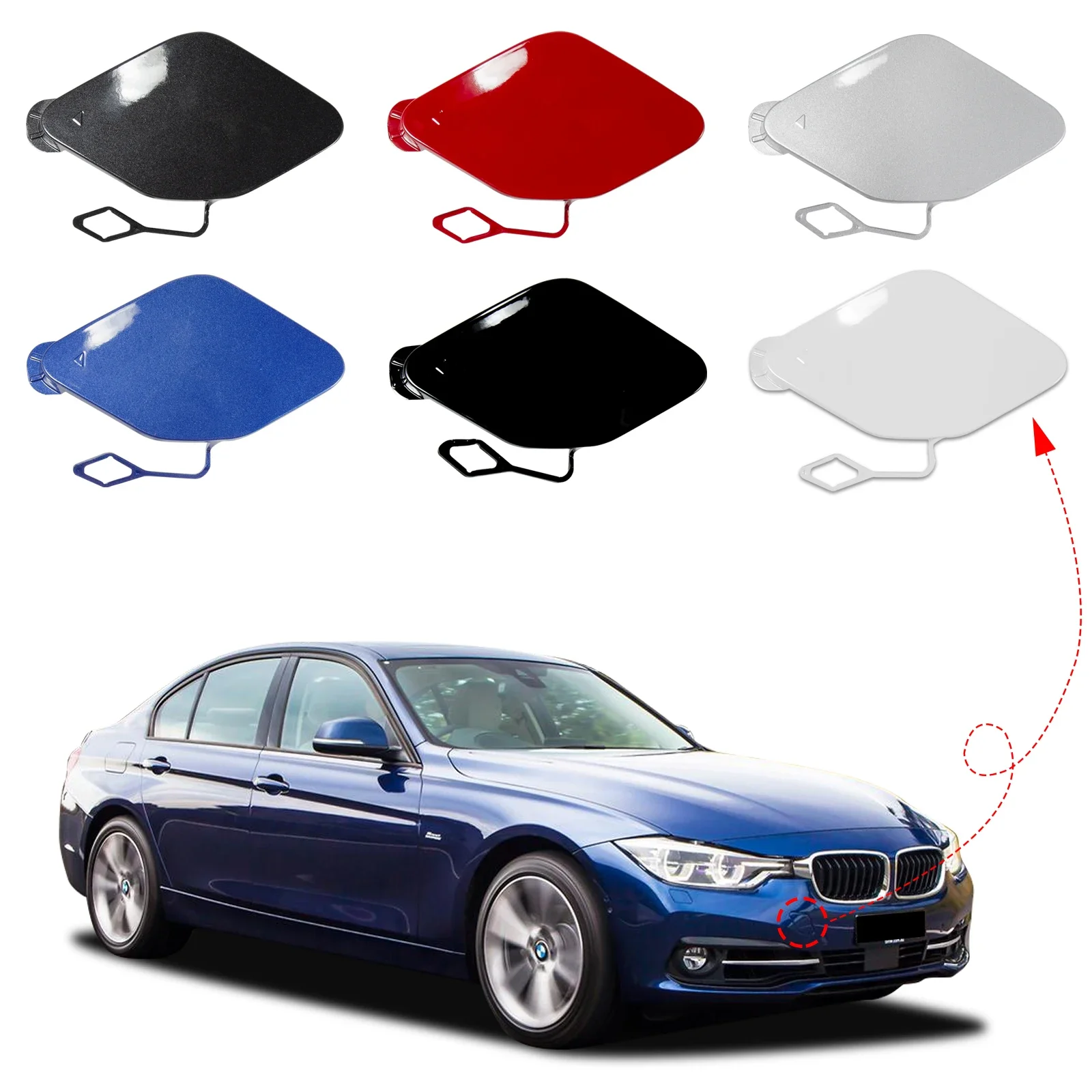 

Front Bumper Tow Hook Cover Cap For BMW 3 Series F30 F31 LCI Sedan Wagon 320i 328i 330d 330i 340i 2016 2017 2018 51117396837