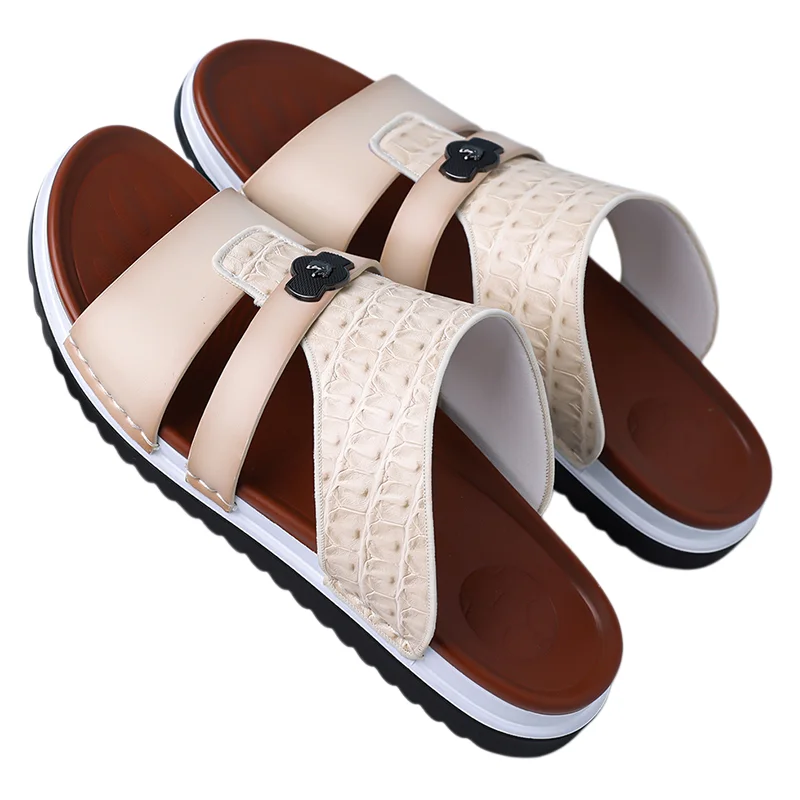 

Men's Fashionable Slippers Anti Slip Male Slides Size 39-48 Beach Shoes Leisure Walk Half Drag Quick Dry Man Wading Aqua Shoes