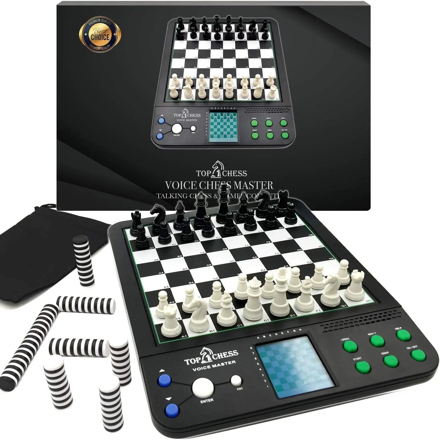 Electronic Chess Set Set for Kids and Adults Voice Computer Teaching System Strategy Beginners Improving