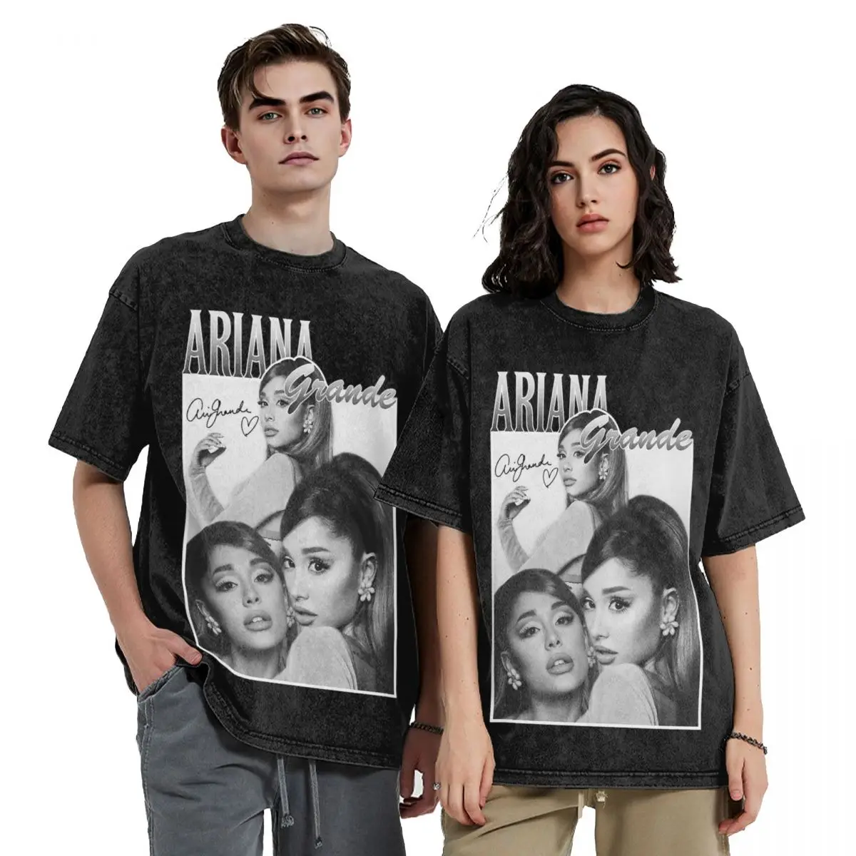 Ariana Grande Singer Bootleg Shirt Streetwear for Men Women 2024 Tour Eternal Sunshine Washed Tee Shirt Oversize Streetwear