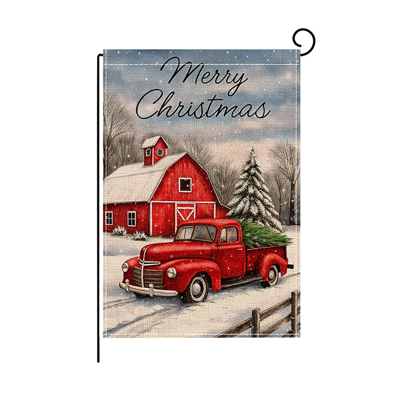 Christmas Garden Flags, Suitable for Outdoor  for Garden and Entrance Decoration 12inx18in As Well As Home Decoration Gifts.