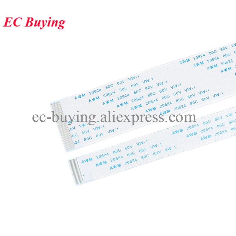 5pcs FPC/FFC 12P Ribbon Flexible Flat Cable Wire Pitch 0.5/1.0mm 6/10/15/20/25/30/40cm Length Forward Reverse Direction Connecto