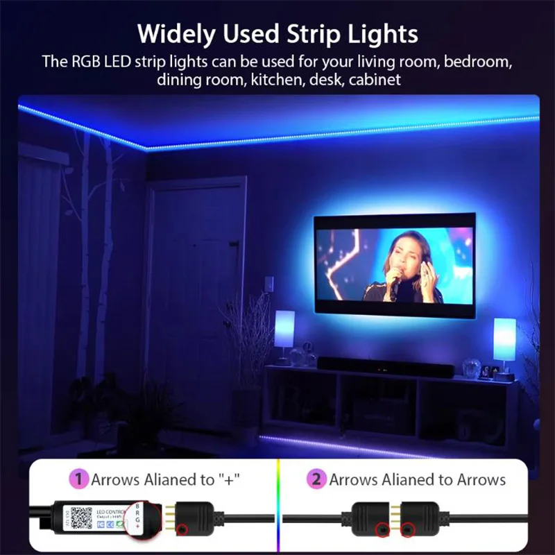 Bluetooth LED Strip Lights APP Control Music Sync 1-30M Flexible Color Changing Led Lights for Festival Party Gaming Room Decor