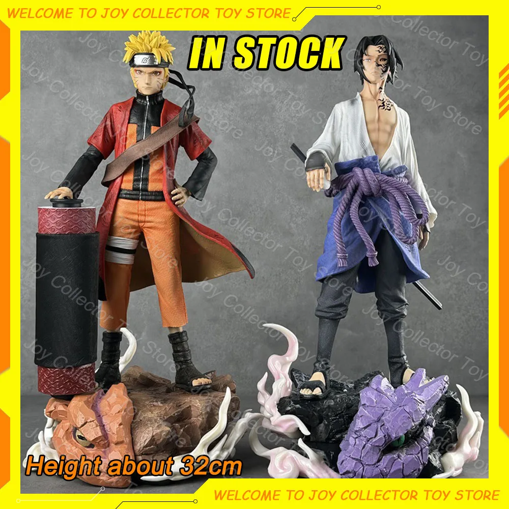 32 centimetri Naruto Anime Figure Uzumaki Naruto Uchiha Sasuke Action Figure GK Figurine Statua In Pvc Modello Collezione Ornamento Giocattoli Per Bambini