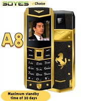 Vretu A8 Fashion Business Personalized Metal Ultra Thin Mobile Phone Portable, Lightweight, Long Standby Time