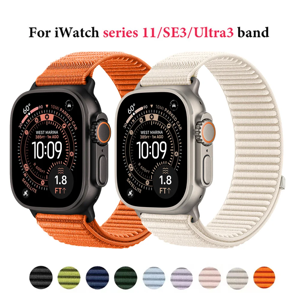Sport loop for Apple watch band series 10/9/8/7/6/5/4/SE/Ultra2 3 49mm 46mm 45mm 44/42/41/40mm Belt Bracelet Correa iWatch Strap