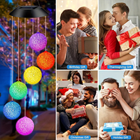 1pcs Colorful Solar Particle Ball Wind Chime Light, Landscape Light, Suitable for Outdoor Garden, Terrace, Party Decoration