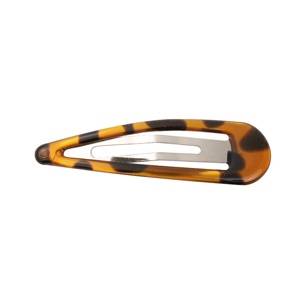 4 Stück 5,1 cm Leopardenmuster Basic Snap Mädchen Haartropfen Clips Leopardenfarbene Haarklemmennadeln Haarnadeln BB Haarspangen für Frauen und Mädchen – Detail 11