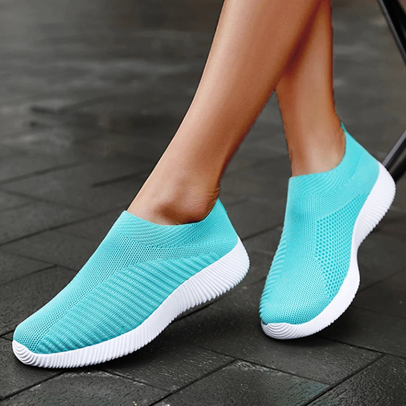 Zapatillas De deporte De moda para Mujer, Zapatos planos para Mujer, zapatillas vulcanizadas, Zapatos De calcetín sin cordones para Mujer, Zapatos De tendencia 2025, zapatillas De Mujer