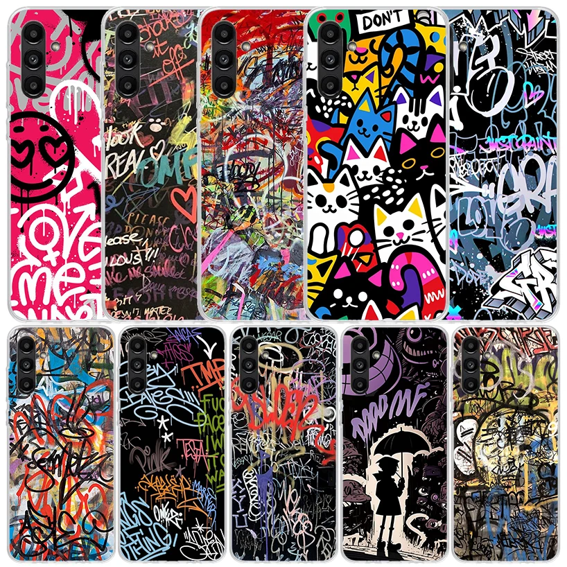 Funda de Teléfono con Diseño Graffiti Moderno para Samsung Galaxy A17 A37 A57 A16 A26 A36 A56 A15 A14 A55 A13 A53 A25 A35 A24 A34 A23 A3