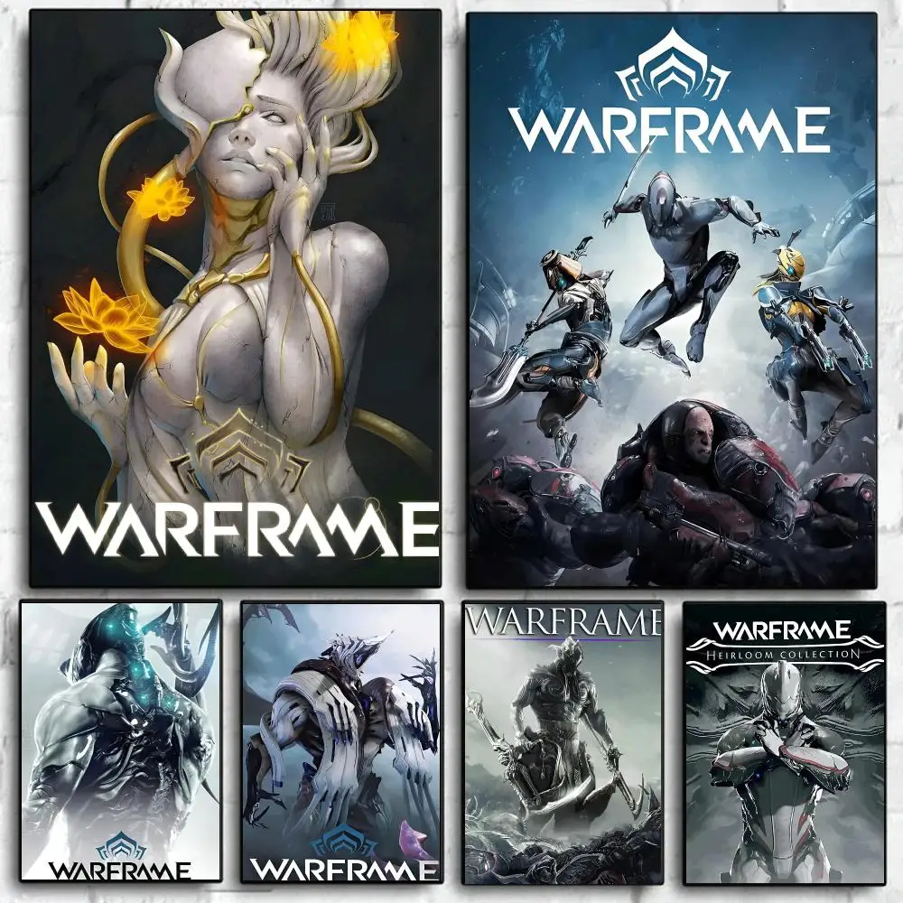 Cool Gaming W-Warframe Poster Self Adhesive Wall Art Decor for Bedroom Living Room Office Home Decor Gift