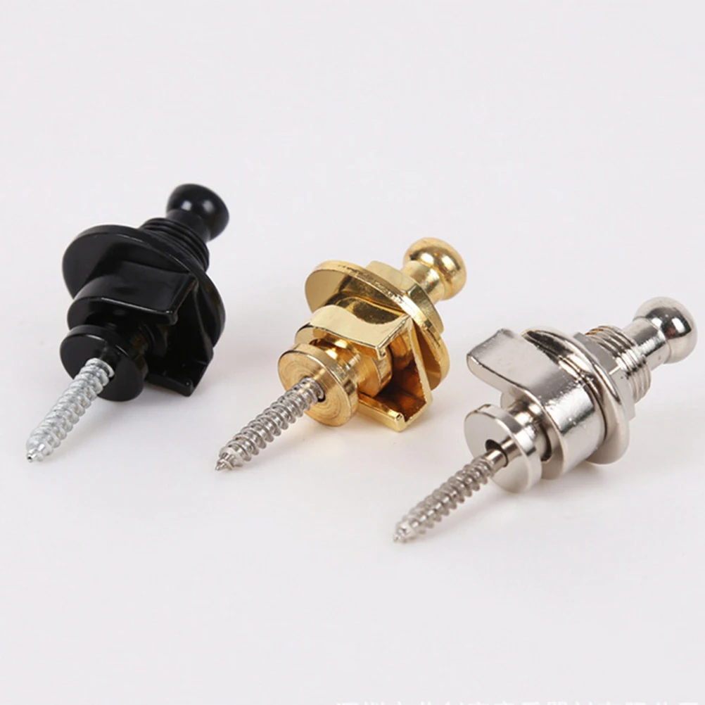 

2 Pcs Guitar Studs Strap Attachment Nail Electric Lock System Button Anti-slip Bass Belt Locks Accessory