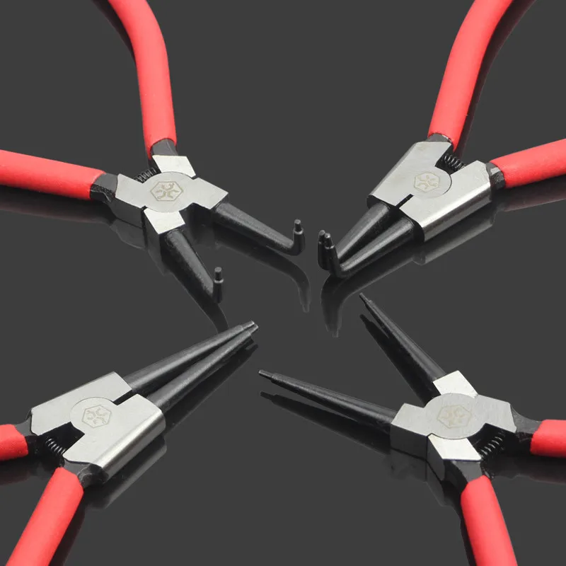 

4Pcs Forceps Multifunctional Internal External Retaining Clip Circlip Pliers Set Crimp Tool Snap Ring Bent Straight