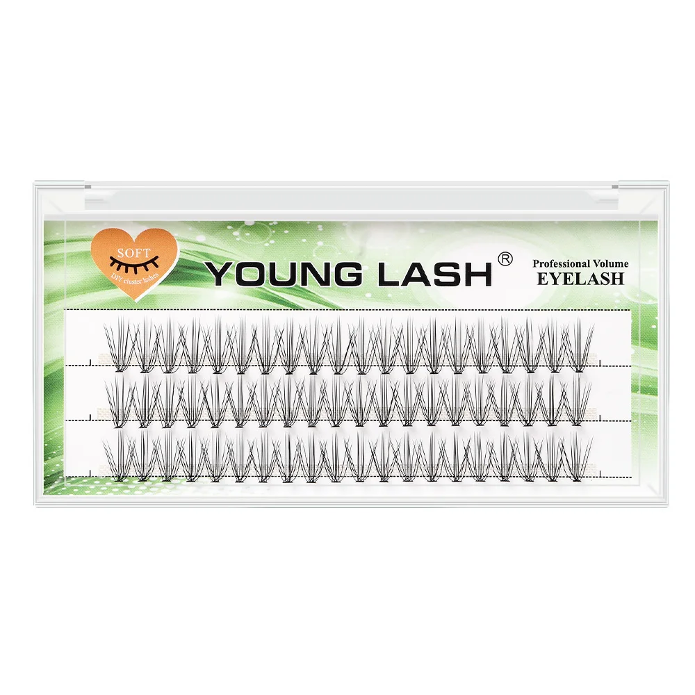 YOUNG LASH 10D L Curl  False Eyelashes Extensions Professional Makeup 60 Clusters Personal Cluster Eyelashes