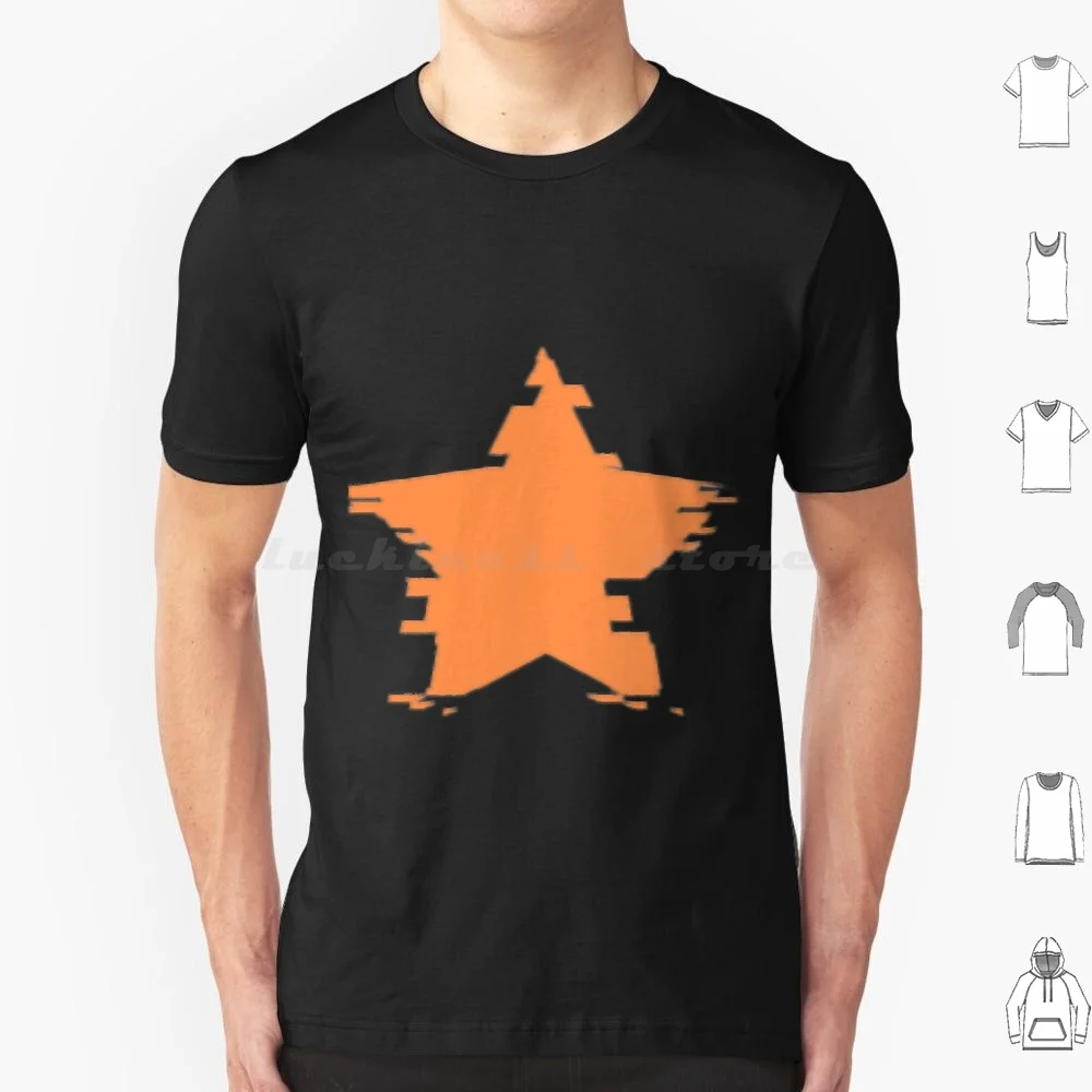 Glitching Orange Star T Shirt Cotton Men Women DIY Print Glitching Orange Star