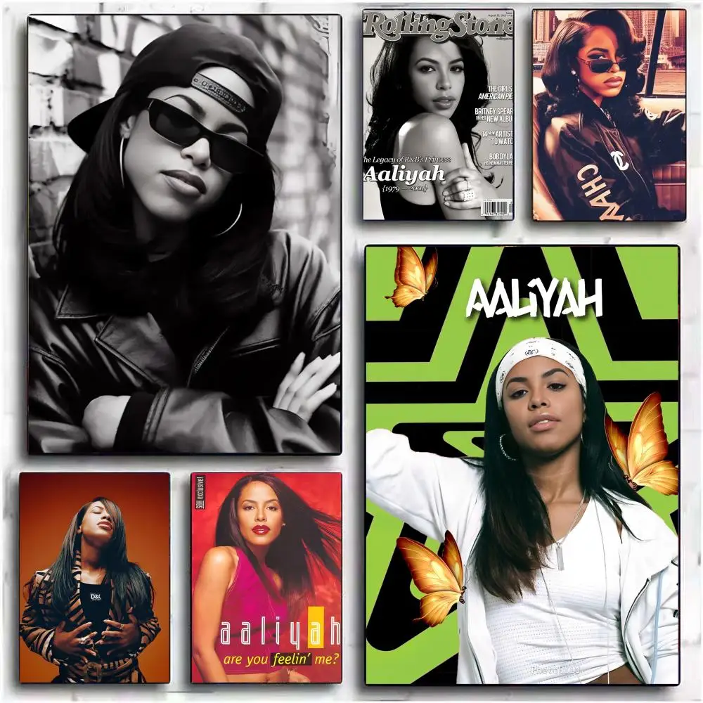 

Singer A-Aaliyah Painting Calligraphy Frameless Canvas Wall Art Perfect for Kitchen Bathroom Home Decor