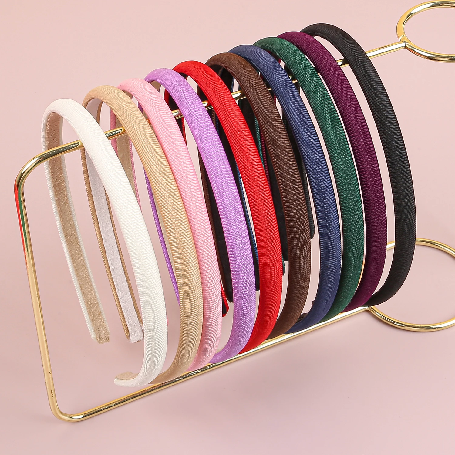 1/5pcs Plain 1cm Thin Headband for Girls Fabric Covered Resin Hairbands Plastic Hairhoop Kids Children Hair Accessories