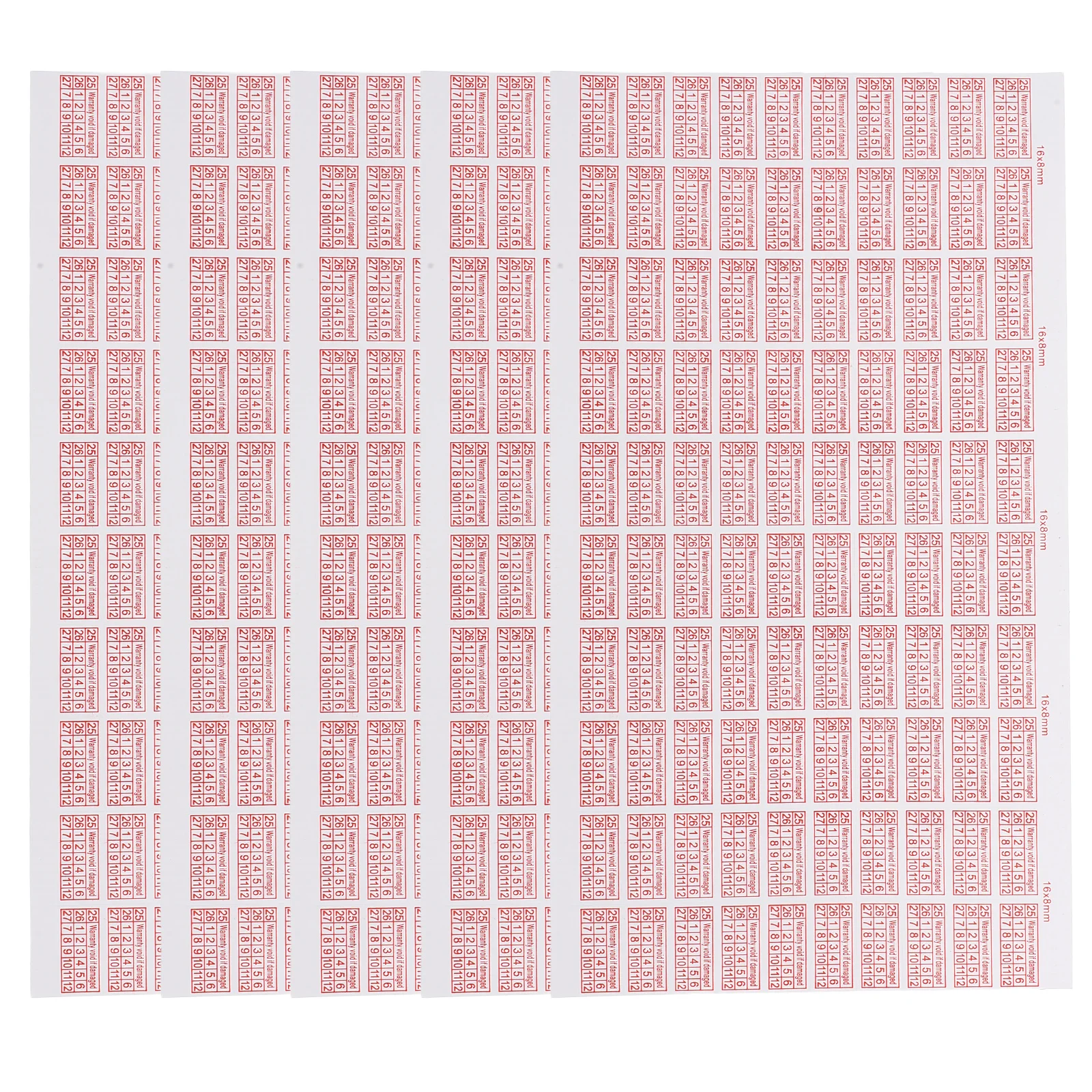 

5 Sheets Warranty Stickers Fragile Tamper Proof Security Labels Date Recording Adhesive Strength Easy Installation Folder Tags