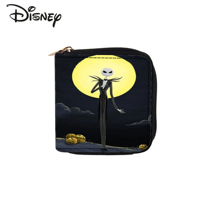 Disney Halloween Jack Fashion Men\'s Wallet Multifunctional Storage Student ID Card Bag Cartoon Short Women\'s Zero Wallet