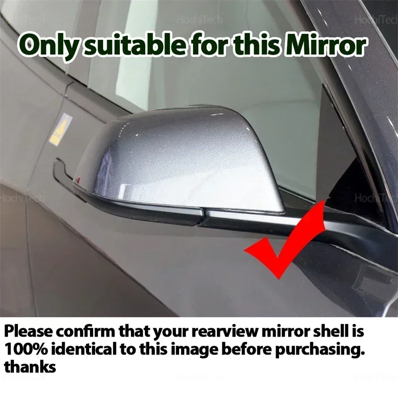 2x Stylish Carbon Fiber Pattern Side Mirror cover Caps add-on sticker for Tesla Model 3 2017 2018 2019 2020 2021 2022 2023