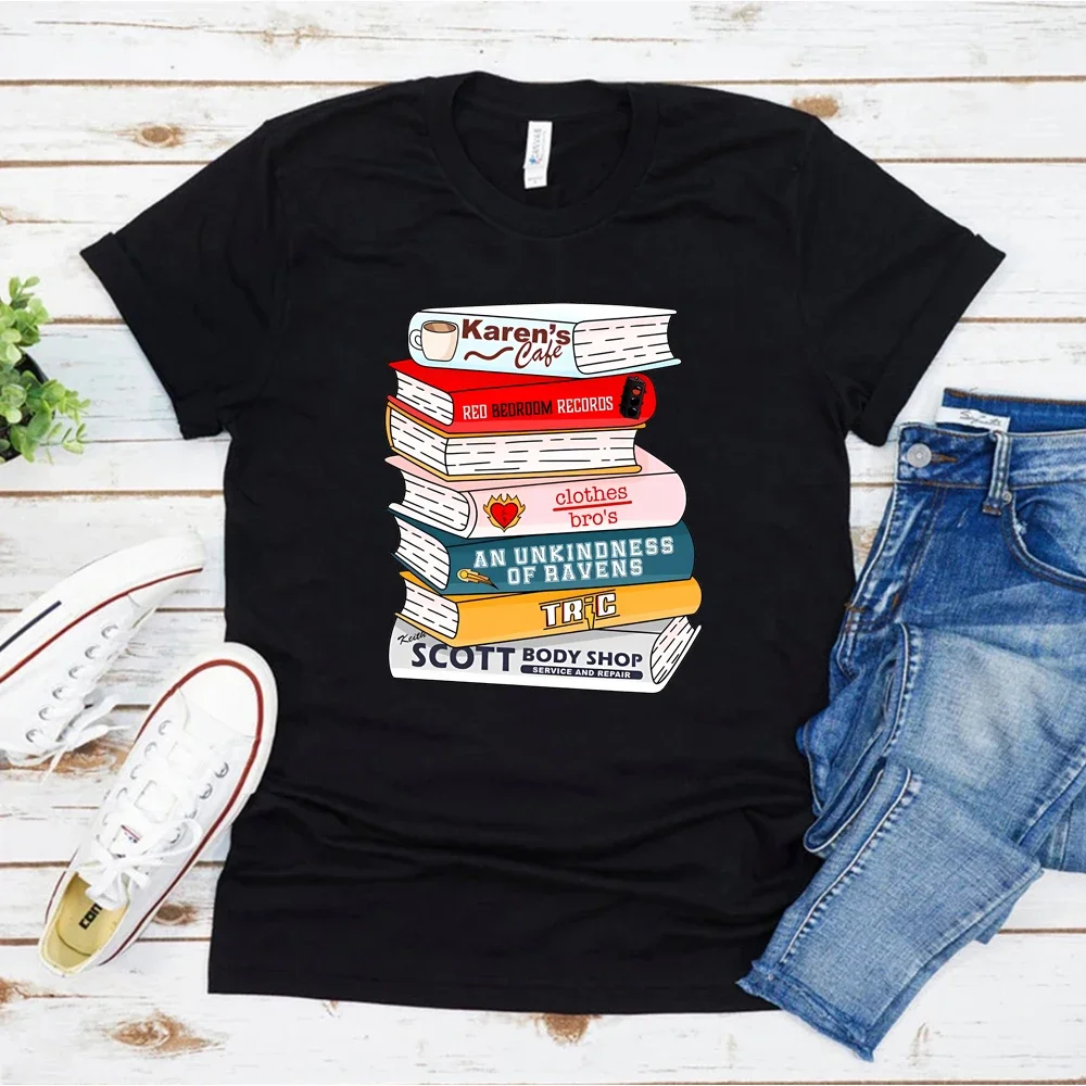 One Tree Hill Bookstack T-Shirt Tree Hill North Carolina Shirt Karen's Cafe OTH Tees Tv Show Inspired Shirts Women Casual Tops