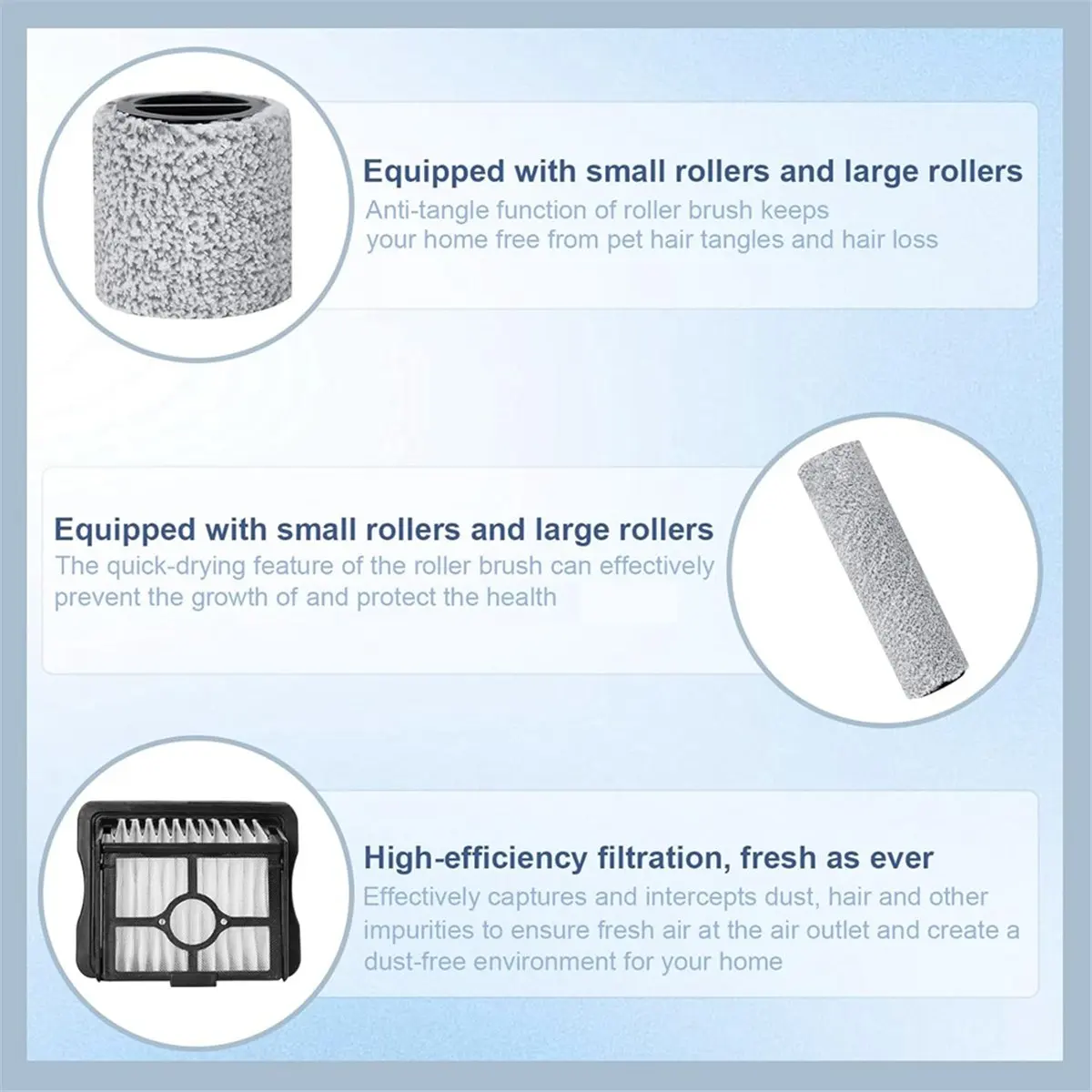 

A36R для робота-пылесоса RapidWash New630, основная роликовая щетка, фильтр Hepa, запасные части, аксессуары