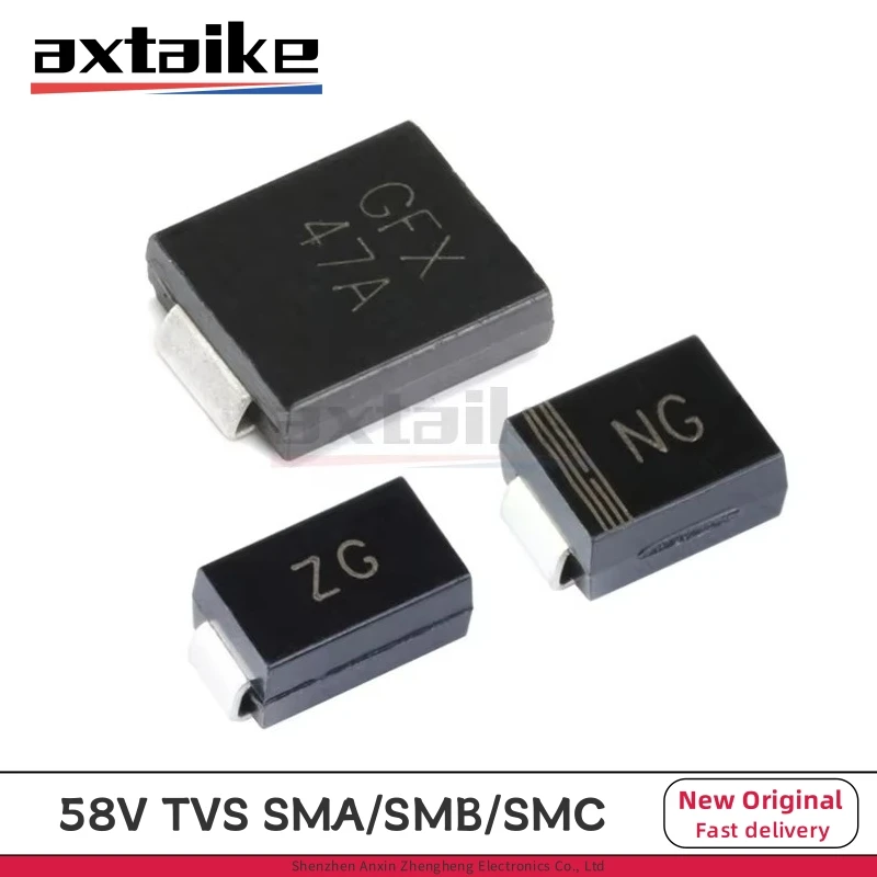 20PCS SMAJ58A SMAJ58CA SMBJ58A SMBJ58CA SMCJ58A SMCJ58CA DO-214AA/AC/AB SMD 400W 600W 1500W 58V Uni Bi Directional TVS Diode