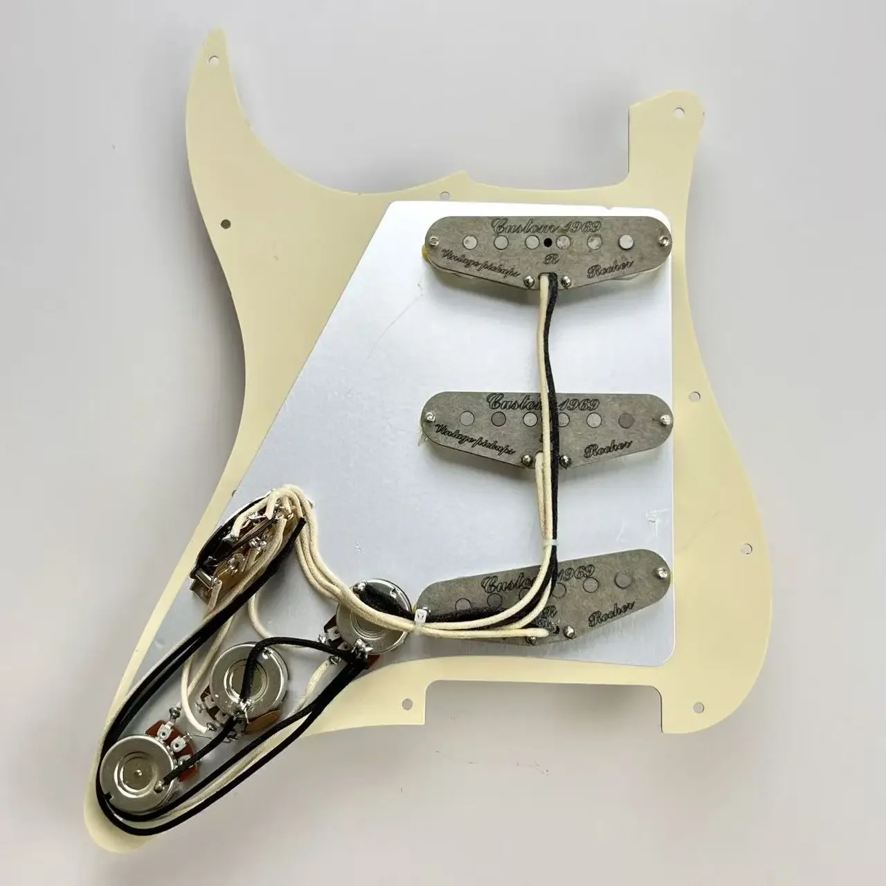 Vintage 1969 Electric Guitar Pickguard with Alnico 5 Pickups Three Single Coil and Black Screws Set