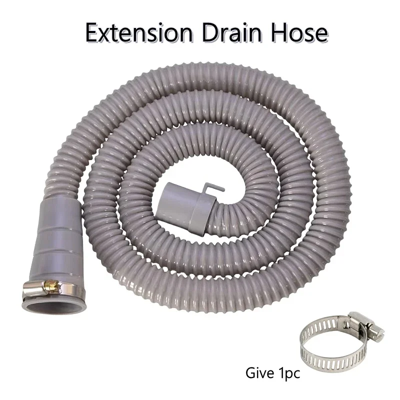 1Pcs Universal Washing Machine Drain Hose Extension for Sink Basin, Semi-auto Washer Accessories, 2M Cuttable Pipe