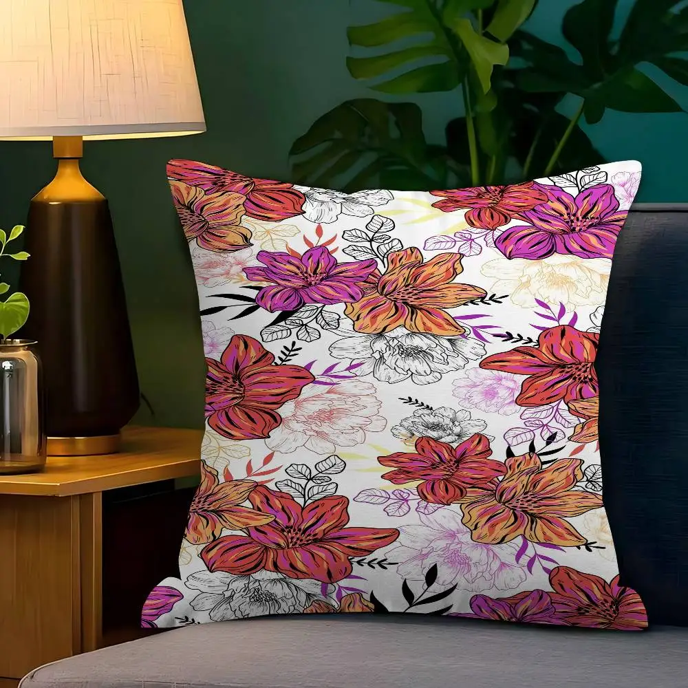 

Vivid Petals Maple Design Cushion Cover Happy Autumn Harvest Decor Holiday Decorati Pillow Cover